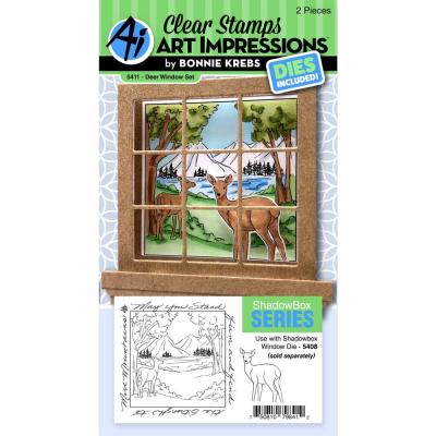 Art Impressions Windows To The World Stamp & Die Set - Deer Window Accessory